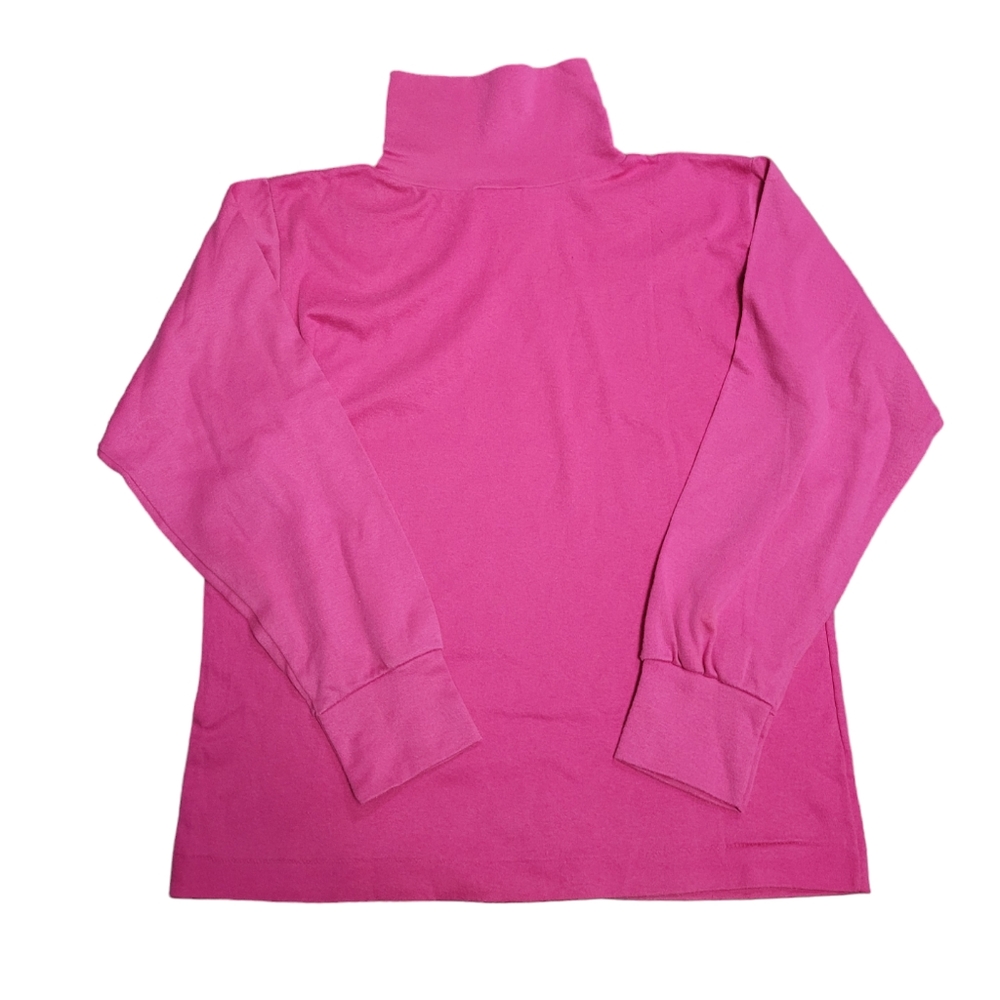 Vintage 1990s T.D. Bear fuschia pink turtleneck long sleeved top